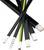 Various flat metal strips with black and green-yellow insulating sheaths, used for electrical applications.