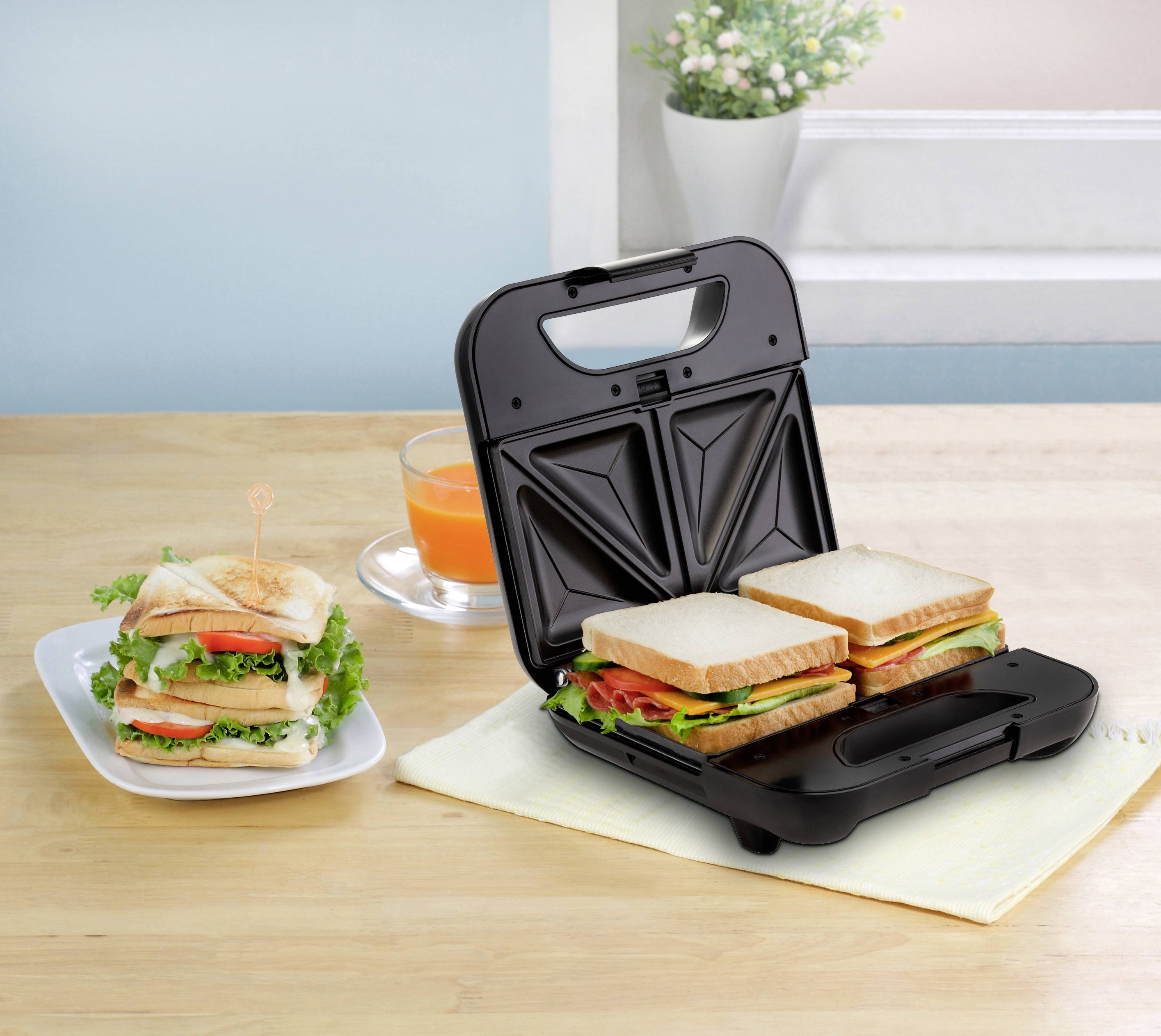 Prinz PZ-SAM2 Sandwich maker Non-stick coating, Grill function, incl. exchangeable extra hobs, Automatic temperature adj-1