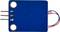 Blue electronic module with two metal contacts, three pins, and red and blue cables for sensor applications.