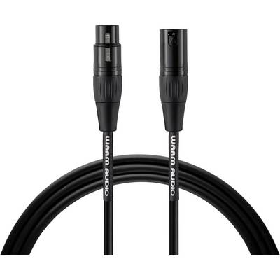 Black audio cable with XLR connectors, marked with 'Warm Audio'. Ideal for connecting microphones to audio equipment.