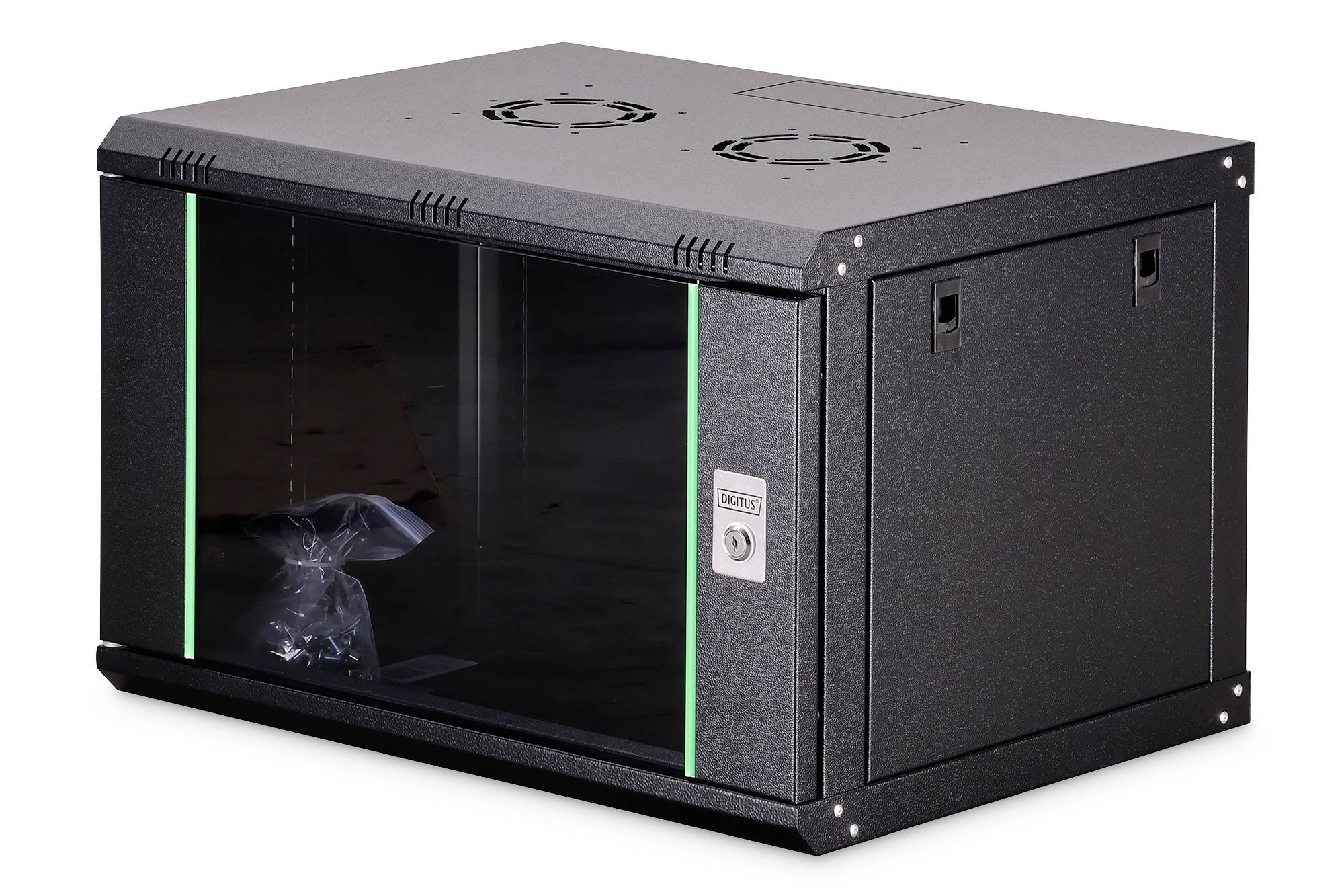 Digitus DN-19 07-U-EC-SW 19 wall cabinet (W x H x D) 600 x 416 x 450 mm 7 U Black (RAL 9005)