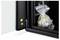 'Bag of screws and connectors inside an open black cabinet, highlighting interior packaging and storage solutions.'