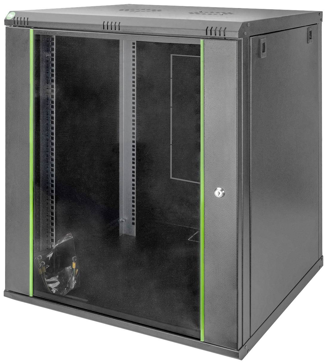 Digitus DN-19 16U-6/6-EC-SW 19" wall cabinet (W x H x D) 600 x 816 x 600 mm 16 U Black, Black (matt), Black (RAL 9005)