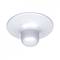 White, round ceiling light with a smooth surface, suitable for modern interiors.