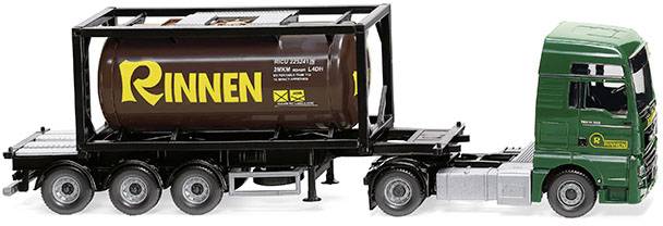 Image of Wiking 053606 H0 MAN TGX Tank container satel train Rinnen