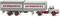 Toy lorry with two trailers, branded 'SEAWHEEL', in grey and red colours.