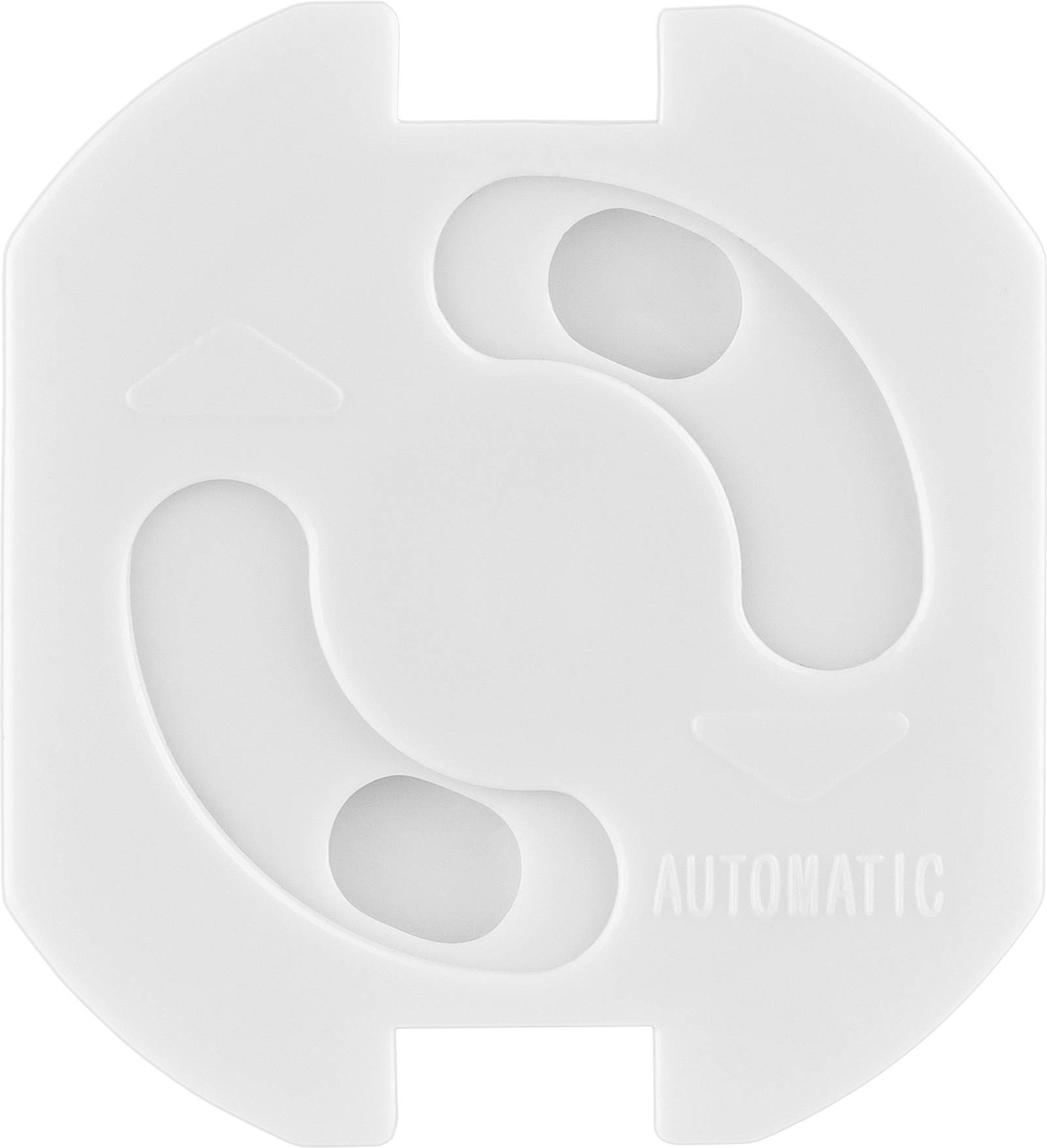 White oval plastic item with two curved recesses and the word 'AUTOMATIC' in the bottom right corner.