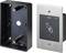 A card reader with a silver frame and a black sensor field. To its left is an empty black housing.