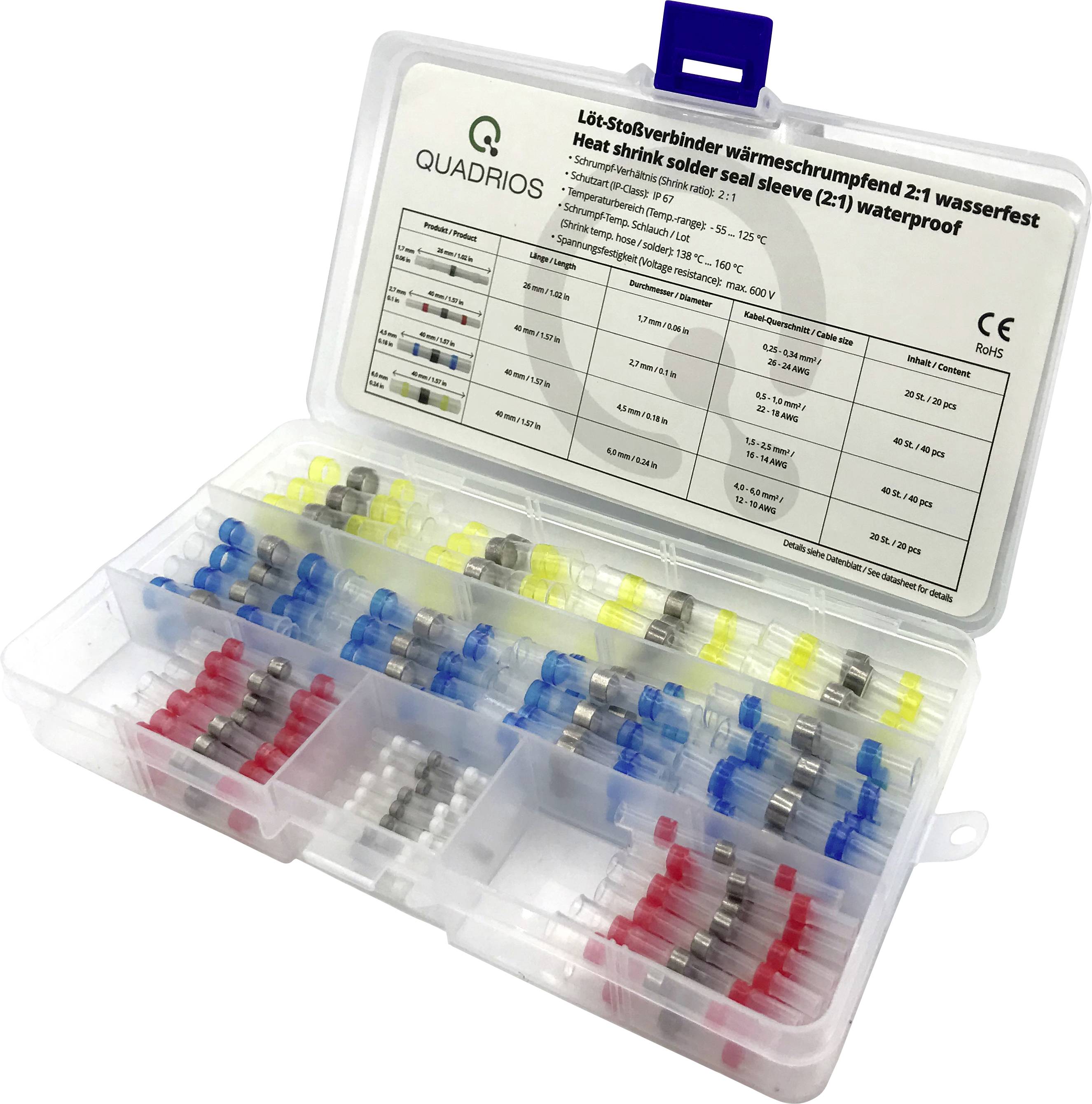 Quadrios 2011C396 Butt joint 0.25 mm² 6 mm² Insulated White, Red, Blue, Yellow 120 pc(s)