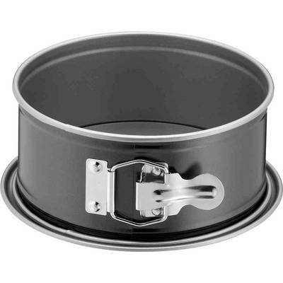 Metal springform cake tin with side release mechanism, suitable for baking cakes and gateaux.