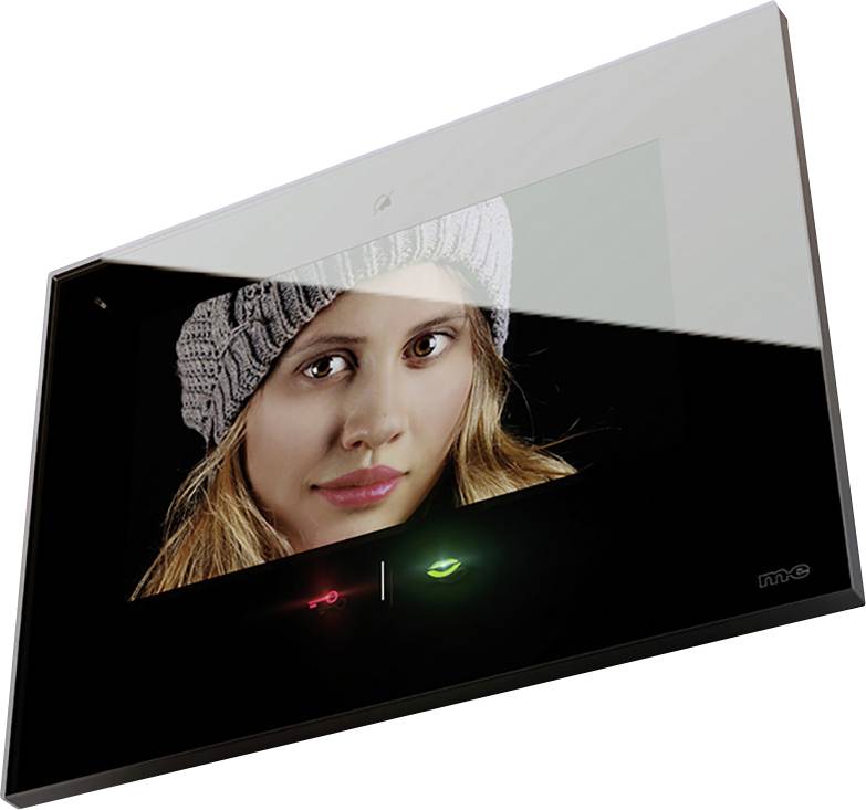 A person wearing a woollen beanie looks directly at the camera. Below are symbols of a key and an eye.