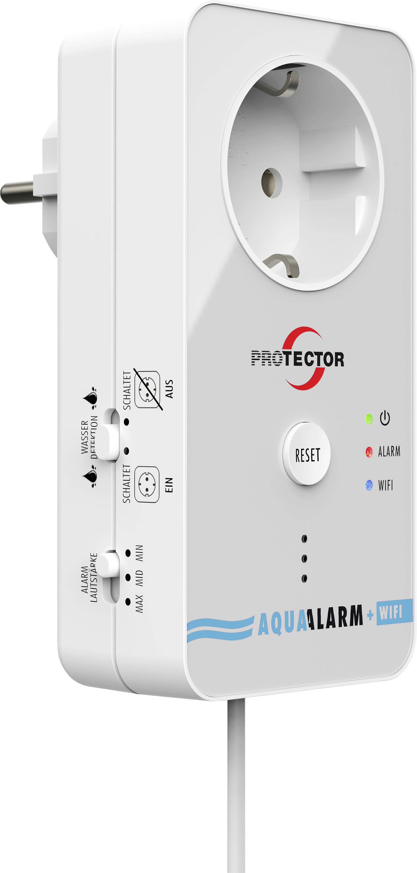 Protector 15021 Water leak detector with Wi-Fi notification incl. external sensor mains-powered