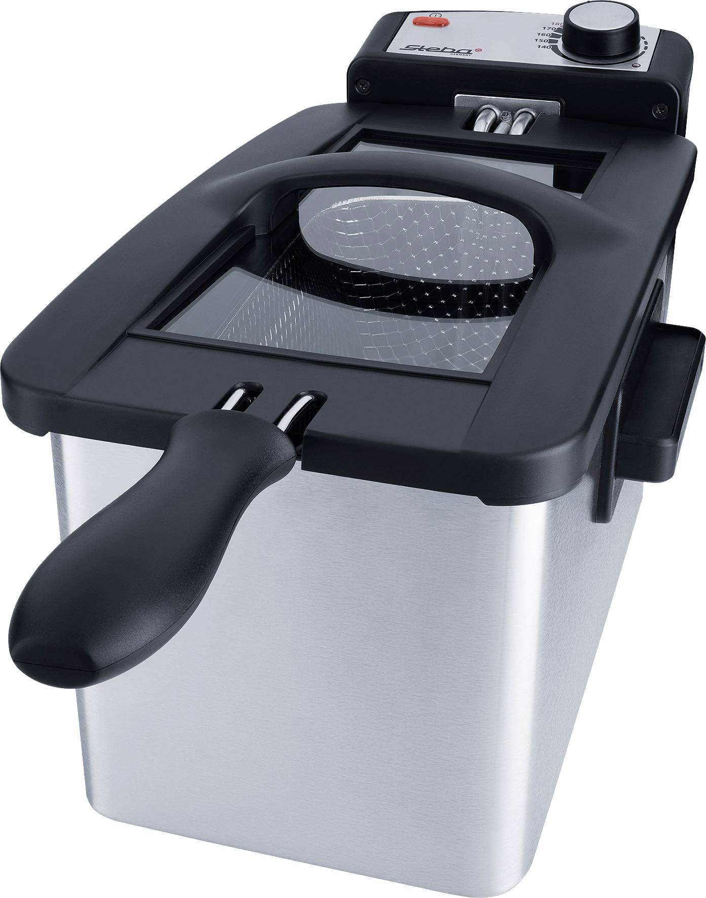 Steba DF 180 Deep fryer 3 l 2000 W Indicator light, corded, stepless thermostat Stainless steel, Black