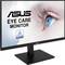 A monitor displaying 'ASUS Eye Care Monitor' and 'TÜV Rheinland Certified'. A close-up of an eye on the screen.