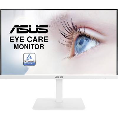 Advertisement for an ASUS monitor with a blue eye in the background, text: 'ASUS Eye Care Monitor' and TÜV Rheinland certification seal.