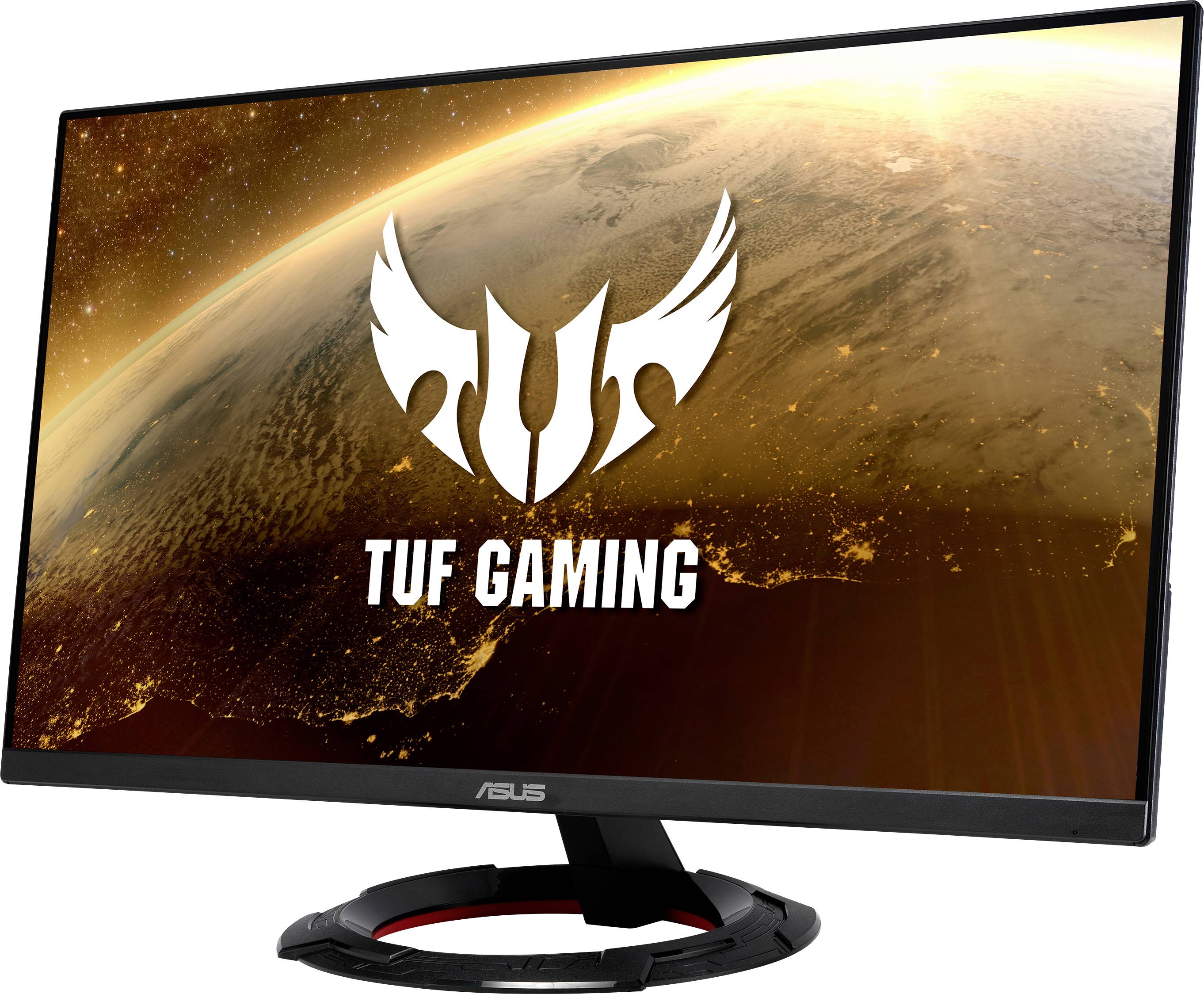 'ASUS TUF Gaming Monitor', showing planetary surface in the background.