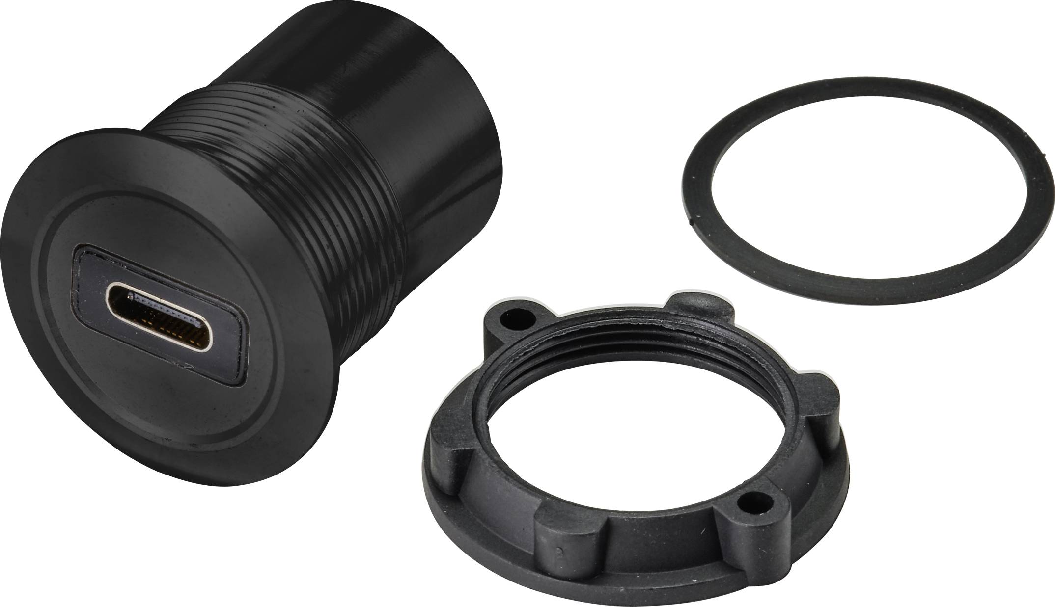 TRU COMPONENTS TC-9534340 USB-mounted socket 3.1 Socket, built-in USB-C 3.1 Female to USB-A 3.0 Female Panel thickness: 1-10 mm Content: 1 pc(s)