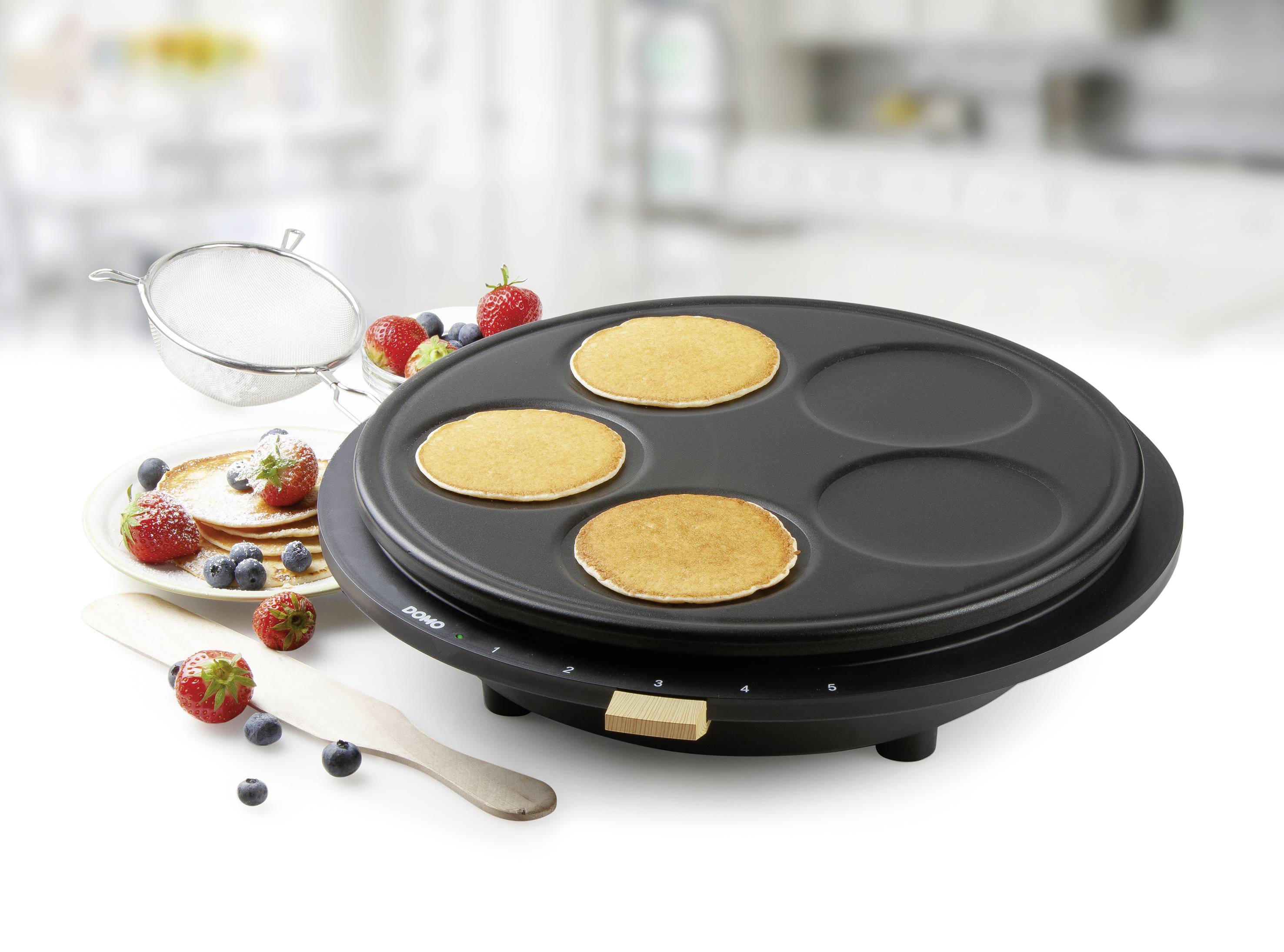 DOMO DO9227P Pancake forms Nonstick coating, Indicator light Black