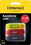 Intenso Rainbow Line - 16 GB - USB type-A - 2.0 - 28 MB/s - Cap - Black - Red - Yellow