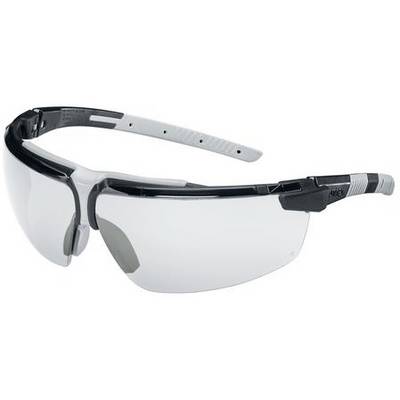 Safety glasses with clear lenses and black frame, suitable for eye and face protection during manual work.