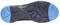 Shoe sole with dark grey and blue areas; structured profile for grip; blue marking the heel and toe zones.