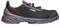 Black safety shoe with a red accent and the brand name 'uvex' on the side. Robust sole, suitable for work in challenging environments.