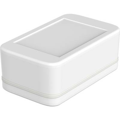 White, rectangular plastic box with rounded corners, suitable for storing small items.