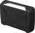 Black, rectangular plastic cover with rounded corners and an upper slot, possibly for a door handle.