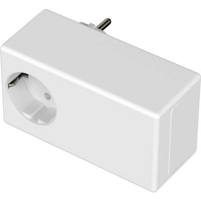 White rectangular plastic power socket.