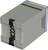 A grey plastic enclosure with multiple chambers and black mounting on the front; suitable for electronic components.