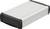 Grey rectangular enclosure with black end caps, suitable for electronic devices.