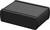 A rectangular, black metal enclosure with rounded edges, which can be used for electronic devices or circuit boards.