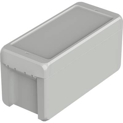 Rectangular grey plastic container with a lid. Suitable for storing small objects or for organisational purposes.
