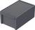 A rectangular, dark grey plastic box with a removable lid, suitable for storing small items or electronics.