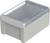 A rectangular, grey plastic enclosure with a transparent lid. It has a simple design without embellishments.