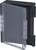 Dark grey plastic housing with a transparent, hinged lid. Suitable for storing or securing electronic devices.