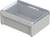 A rectangular, grey plastic container with a transparent lid, shown open. Suitable for storing small items.