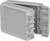 Grey, open plastic enclosure with multiple compartments, suitable for mounting or protecting electronic devices.