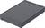 A rectangular, flat device, presumably a technical enclosure or hard drive, with a dark surface and rounded corners.