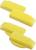 Three yellow plastic elements with round and rectangular shapes, possibly parts of a larger set or system.<br><br>Note: This is a direct translation to British English, maintaining the original structure and descriptive tone.