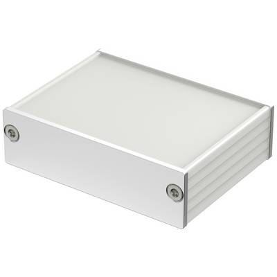 A rectangular, white metal enclosure with two visible screws on the side. Possibly for electronic devices.
