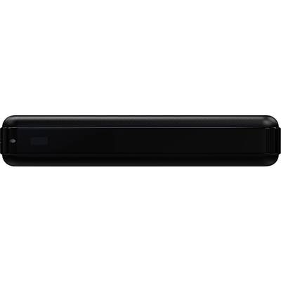 Black, rectangular device with rounded corners, in horizontal orientation.