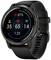 A black smartwatch displays pulse 65, steps 35 and calorie burn 14. Battery level: 97%, Time: 1:23.