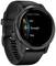Smartwatch with a black wristband displays training modes on the screen: 'HIIT', 'Strength', 'Run'.
