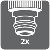Two enlarged drawn socket connections of a threaded coupling in perspective view, symbolism for better identifiability.