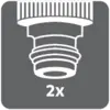 Two enlarged drawn socket connections of a threaded coupling in perspective view, symbolism for better identifiability.