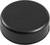 Black ice hockey puck on a white background.