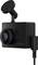 Compact black dashcam with a front lens and a mount on top, 'Garmin' brand on the side, connected to a USB cable.