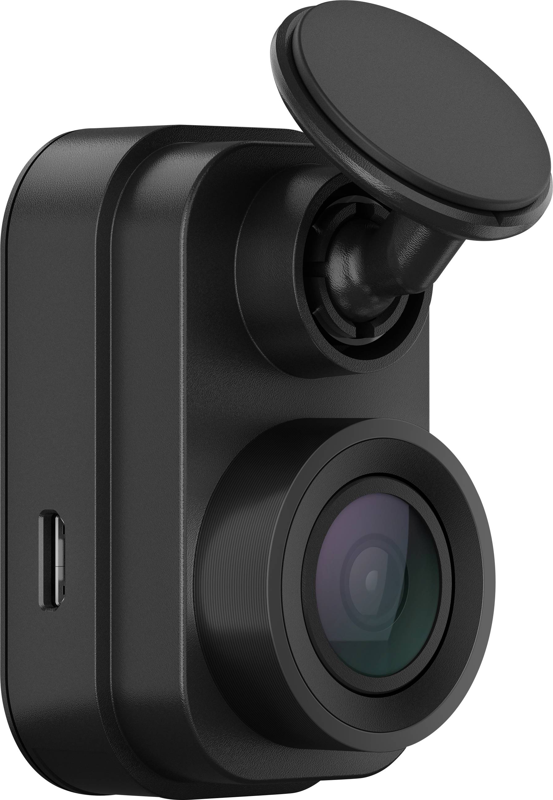 A black action camera with a large lens and a mount on top, suitable for capturing footage while in motion or outdoors.