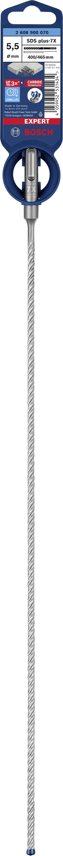 Drill with six blades, diameter 10 mm, length 310 mm. Packaging shows details of use and brand.